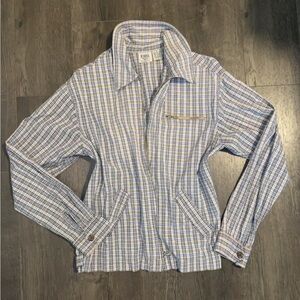 Vintage B. Moss Blue and White Utility Jacket